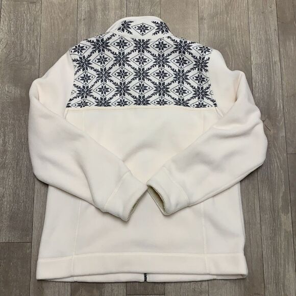 Womens L.L Bean Nordic Fair Isle Aztec Fleece Full Zip Sweater Jacket - Picture 3 of 8